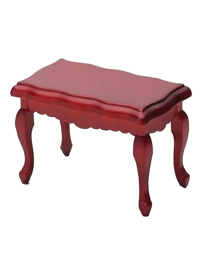 Tiosen Miniature Red Wooden Coffee Table, 1:12 Scale, 9.1 x 4.4 x 14.2 cm, Suitable for Room and Queue Decoration Furniture Model - Image 1